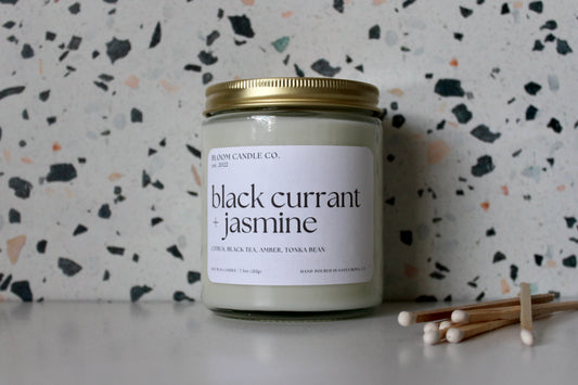 black currant + jasmine candle